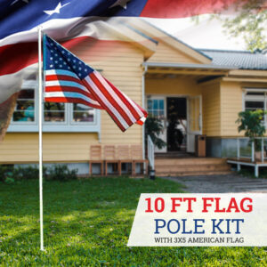 10 Ft Flag Pole Kit With 3x5 American Flag