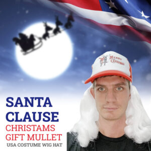 Santa Clause Christams GiftI Mullet USA Costume Wig Hat