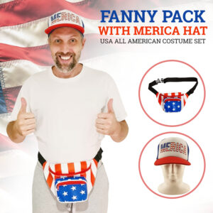 Fanny Pack With Merica Hat Usa All American Costume Set